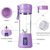 Portable USB Rechargeable Juicer Blender – 6 Blade Mini Personal Smoothie Maker (380ml)