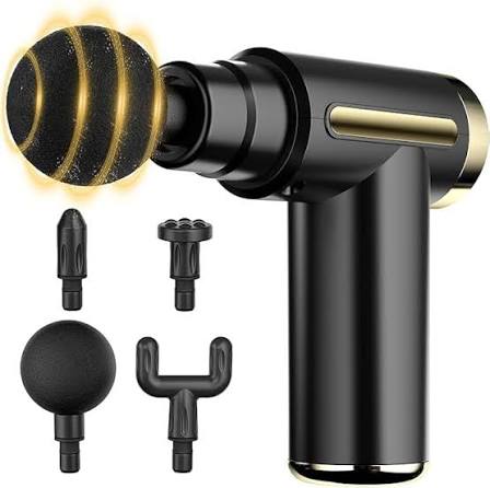 4-in-1 Mini Deep Tissue Massage Gun – 6 Speed Cordless Muscle Massager